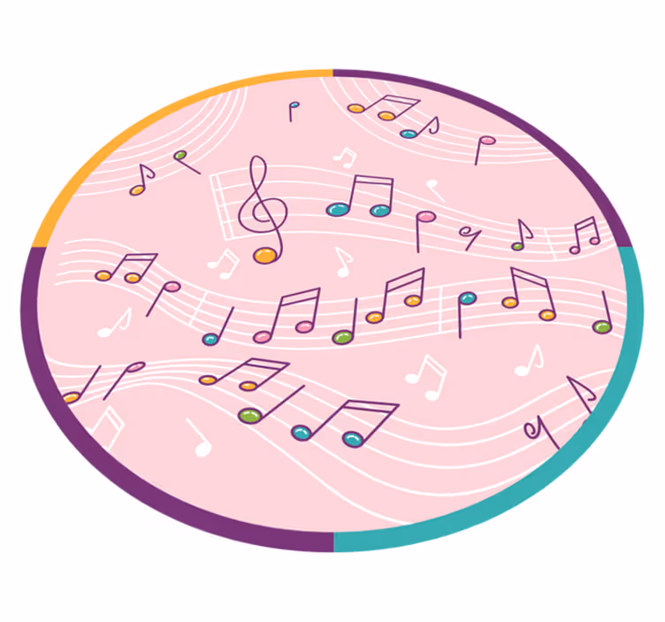 十代の若者たち ビニルマット 音符モチーフ - TENSTICKERS