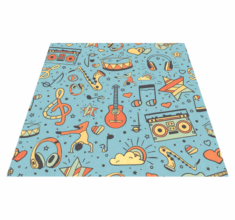 壁画 モアチルドレン 遊び心のある音楽記号 - TENSTICKERS