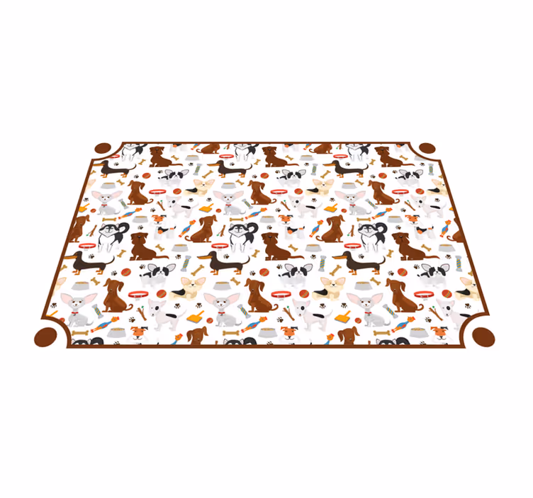 動物 ビニールマット 可愛い犬の仲間 - TENSTICKERS