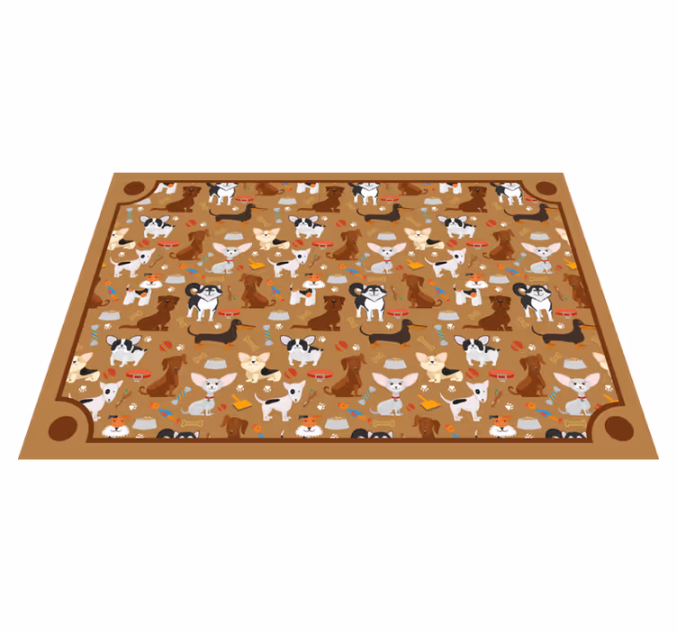 動物 ビニールマット 可愛い犬の模様 - TENSTICKERS