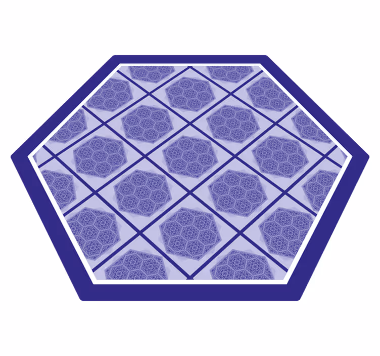 バスルームに1枚ビニールカーペット紫の六角形模様 - TENSTICKERS