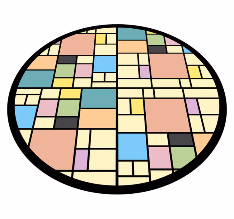 幾何学的なビニールマット カラフルブロックパターン - TENSTICKERS