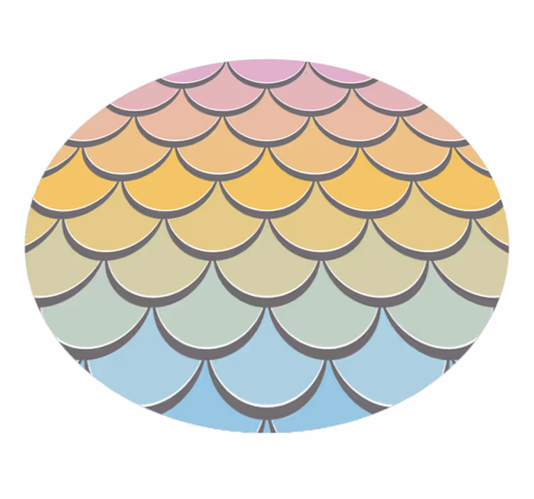 その他のテクスチャーの壁画 カラフルな魚の鱗 - TENSTICKERS