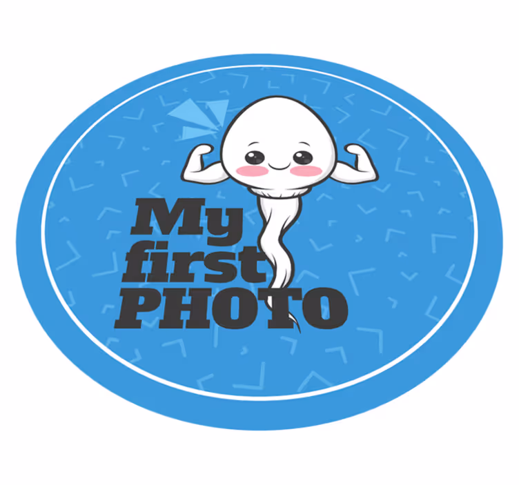 フレーズ ビニールマット 初めての写真 - TENSTICKERS