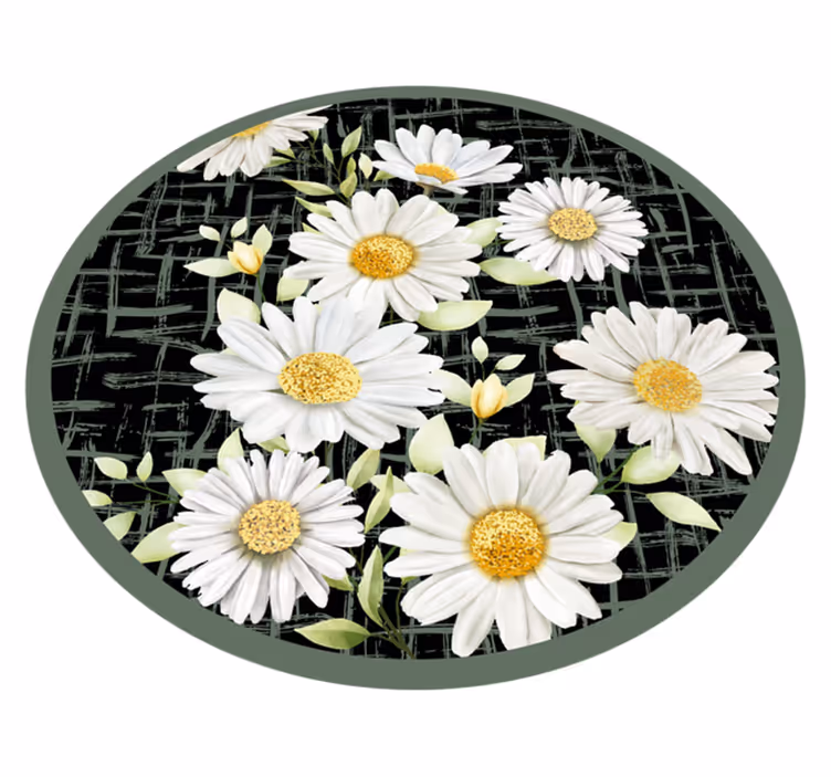 花と植物の壁画ホワイトデイジーアレンジメント - TENSTICKERS