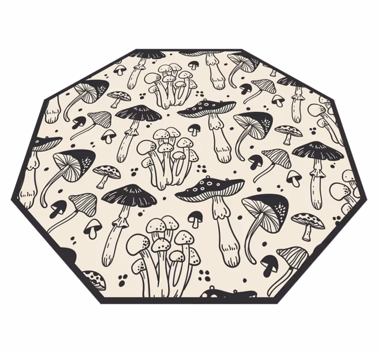 花と植物の壁画 キノコの世界 - TENSTICKERS