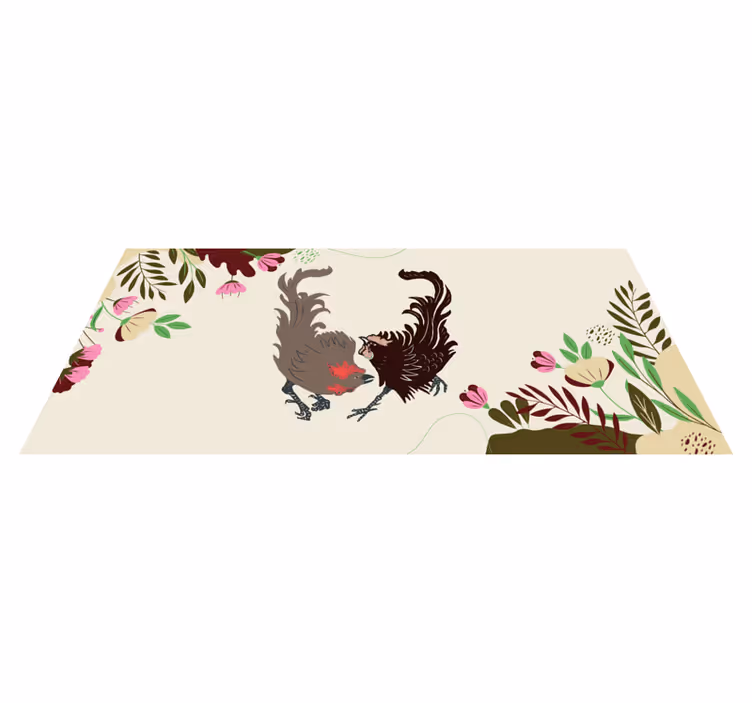 動物 ビニールマット 鳩の花の風景 - TENSTICKERS