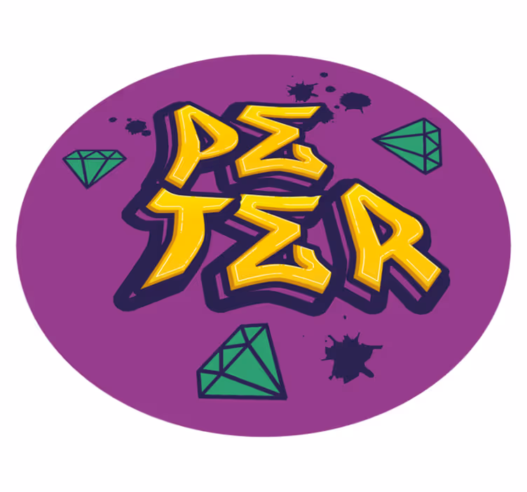 名前 ビニールマット アートとダイヤモンド - TENSTICKERS