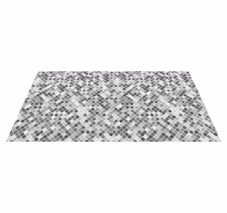 バスルームに1枚ビニールカーペット グレーのモザイク - TENSTICKERS