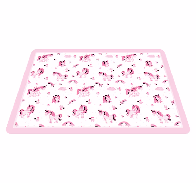 子供 ビニールマット ユニコーンファンタジーの世界 - TENSTICKERS