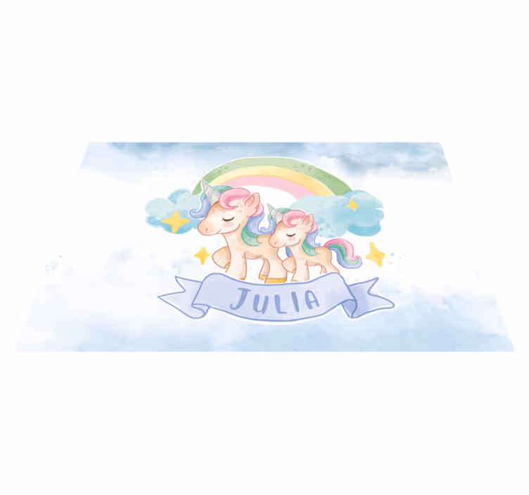 壁画 モアチルドレン ユニコーンファミリーイラスト - TENSTICKERS