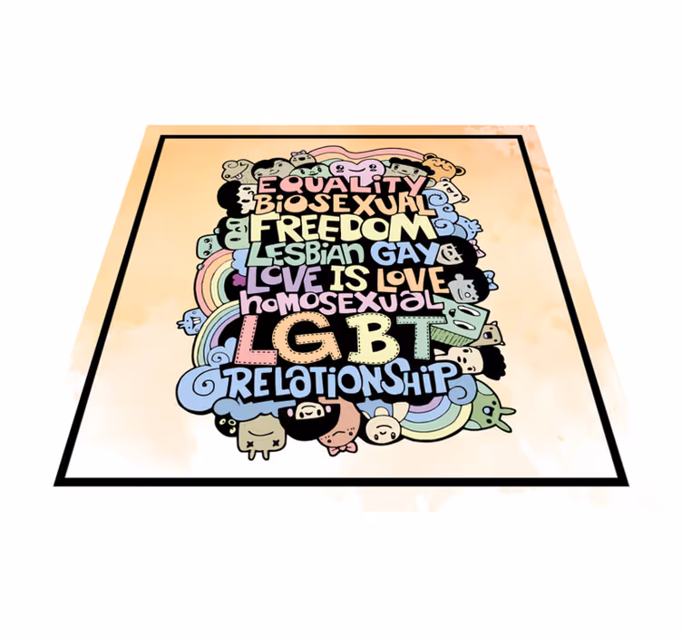フレーズ ビニールマット カラフルなlgbtメッセージ - TENSTICKERS
