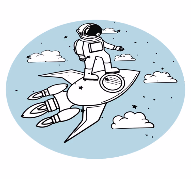 子供 ビニールマット 宇宙飛行士ロケットの冒険 - TENSTICKERS