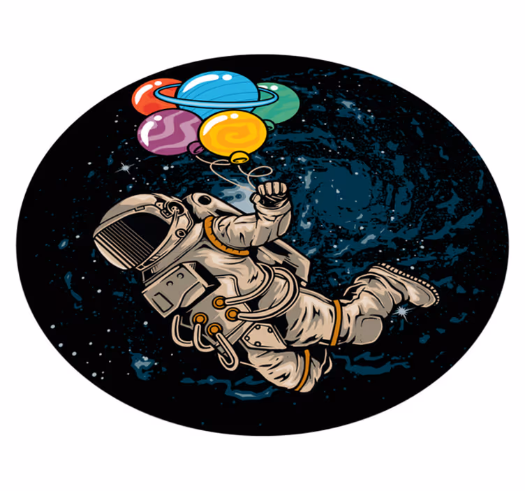 壁画 モアチルドレン バルーンを持った宇宙飛行士 - TENSTICKERS