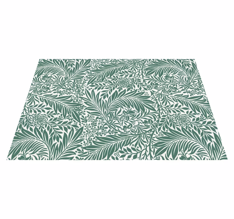 花と植物の壁画 緑の葉模様 - TENSTICKERS