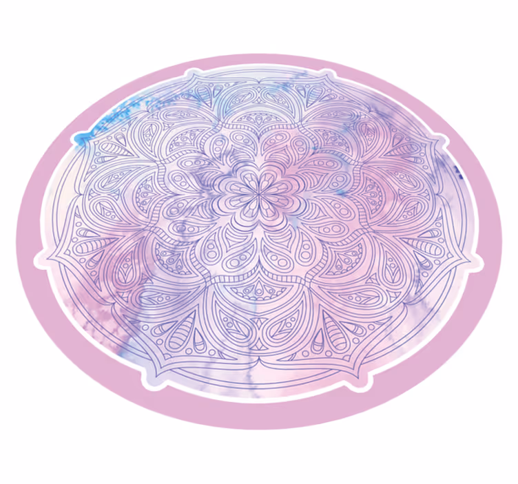 マンダラ ビニールマット パステルピンクの花柄 - TENSTICKERS