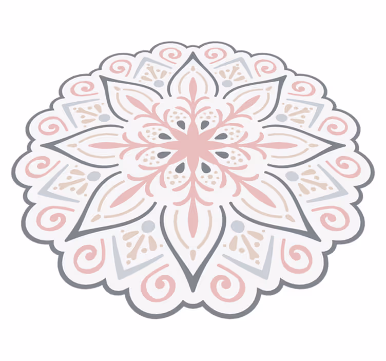 マンダラ ビニールマット 優雅な花の要素 - TENSTICKERS
