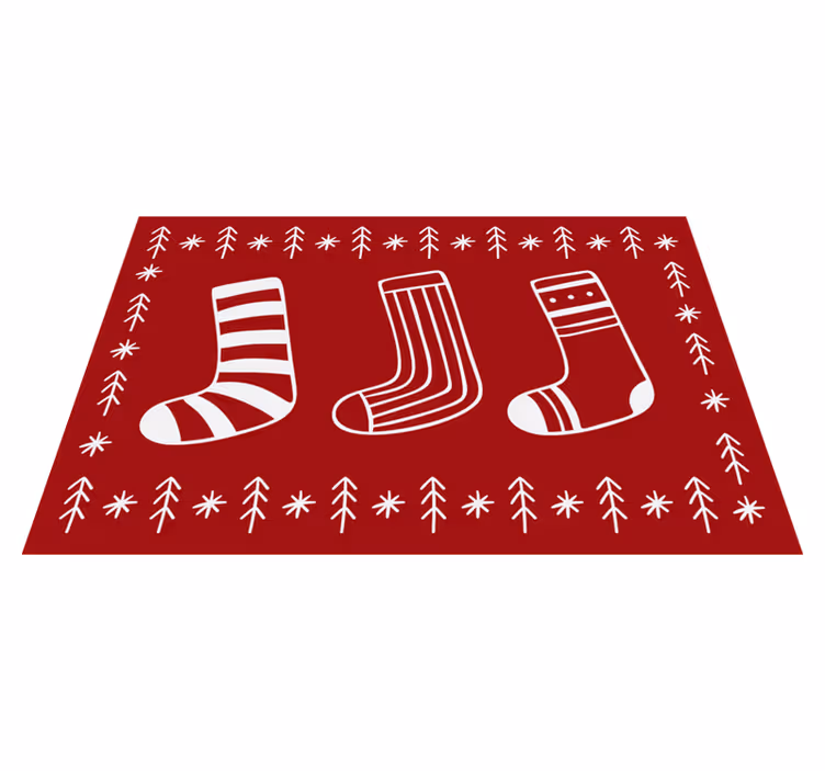 クリスマスの壁画赤いお祭りの靴下 - TENSTICKERS