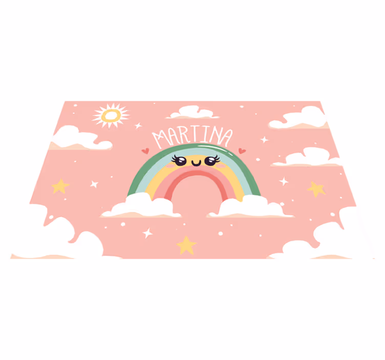 かわいい虹の風景 ビニールマット - TENSTICKERS
