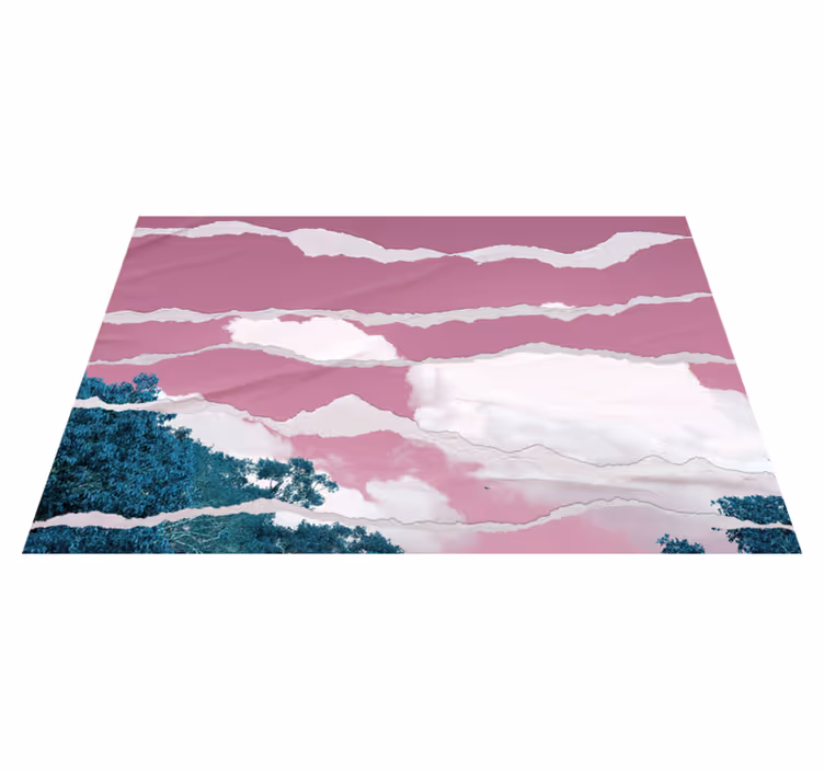 フォトミュラルネイチャーピンクの裂けた空 - TENSTICKERS