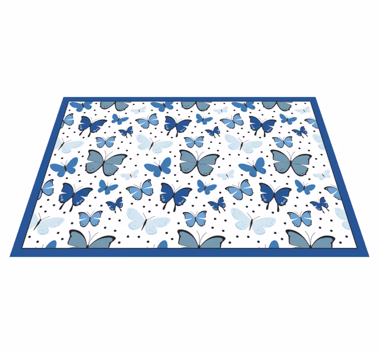 花と植物の壁画青い蝶の模様 - TENSTICKERS
