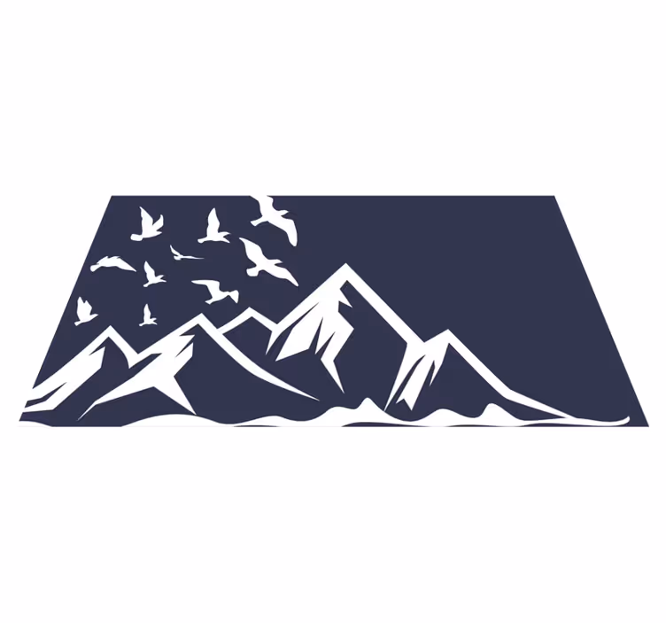 フォトミュラルネイチャー山の鳥のシルエット - TENSTICKERS