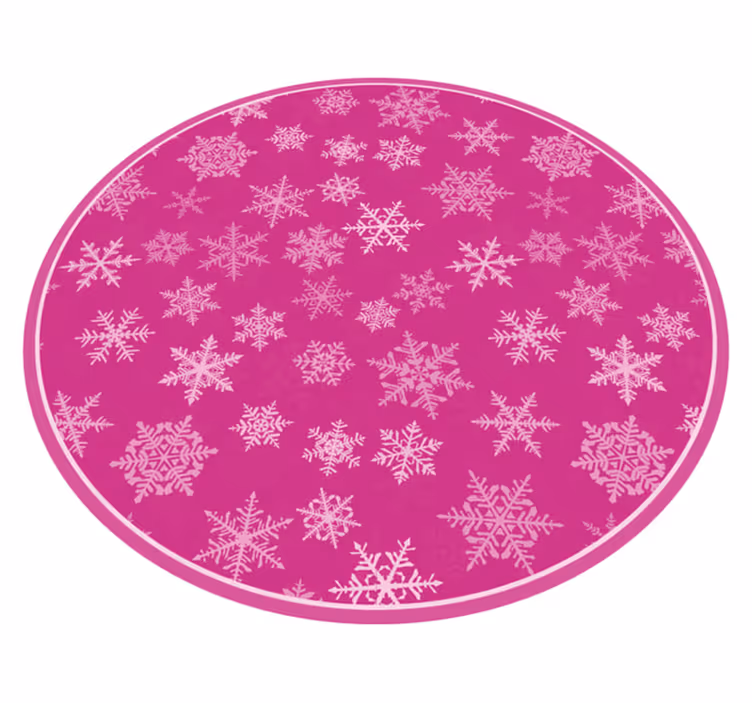 クリスマスの壁画ピンクの雪の結晶パターン - TENSTICKERS