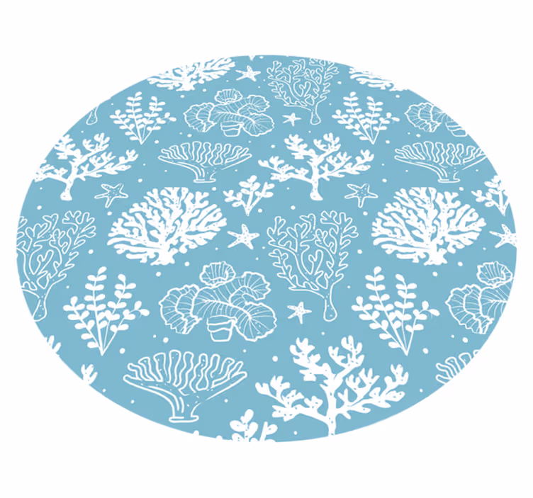 花と植物の壁画サンゴ礁モチーフ - TENSTICKERS