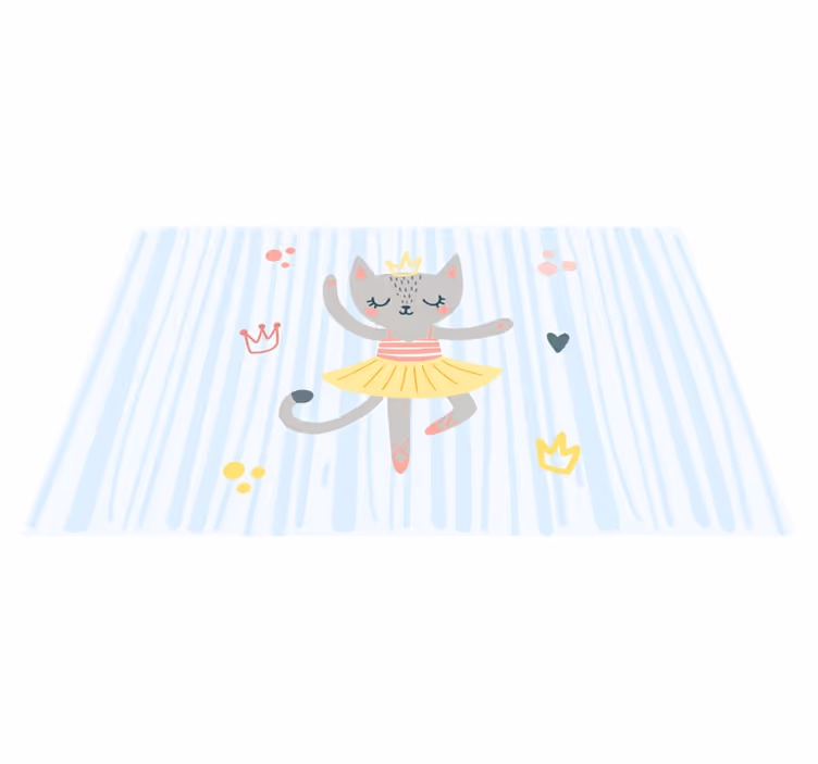 子供 ビニールマット 踊る猫のイラスト - TENSTICKERS