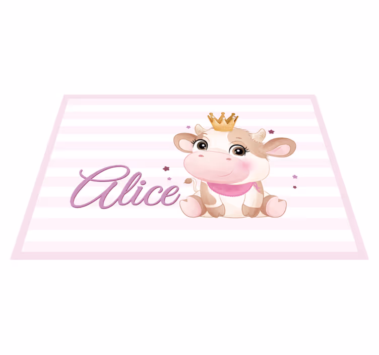 名前 ビニールマット かわいい牛キャラクター - TENSTICKERS