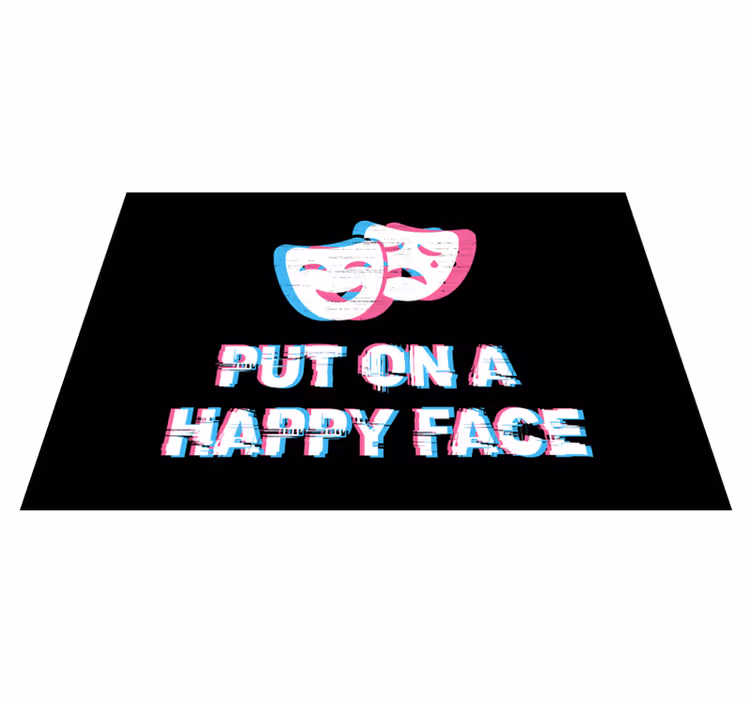 フレーズ ビニールマット ハッピーフェイスエクスプレッション - TENSTICKERS