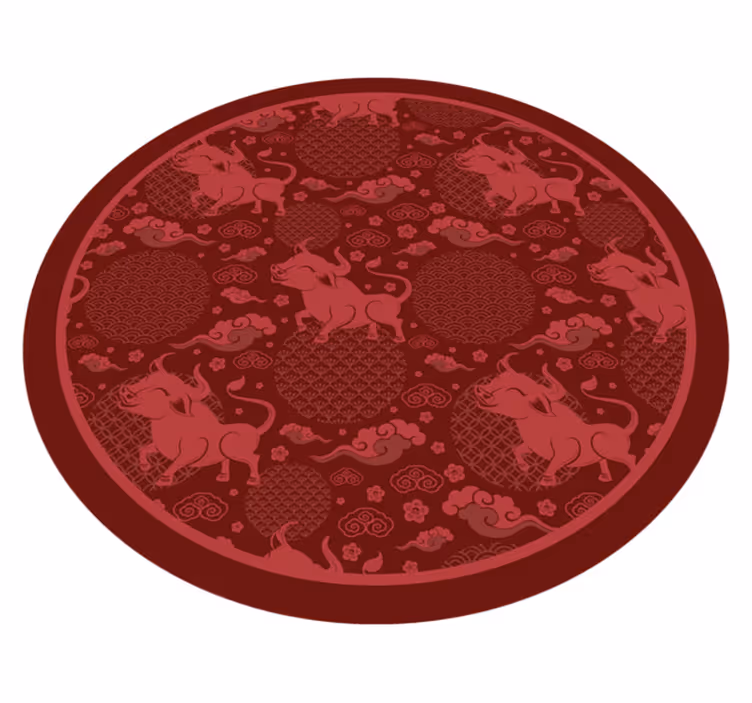 リビングルーム ビニールマット お茶目な牛柄 - TENSTICKERS