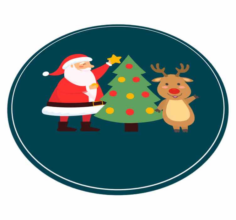 クリスマスの壁画楽しいサンタのシーン - TENSTICKERS