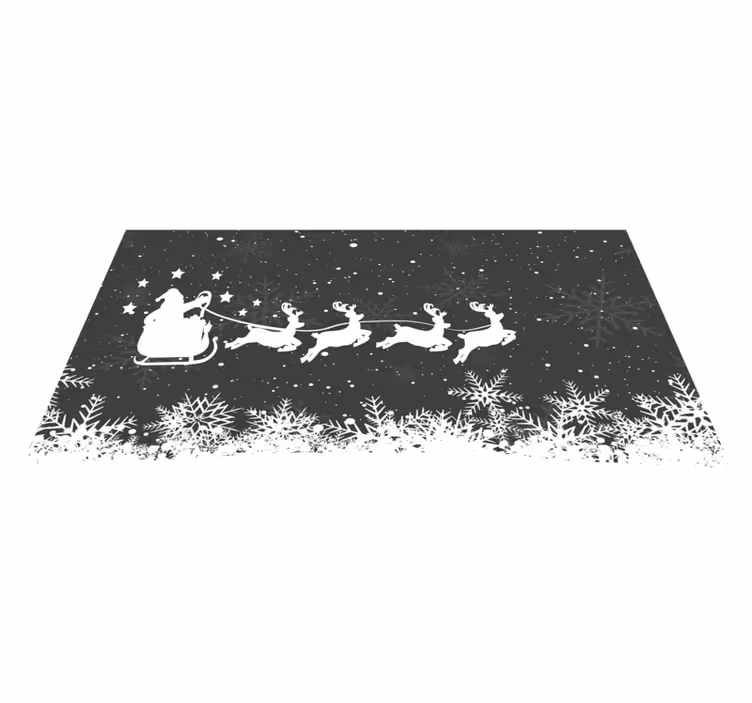 クリスマスの壁画サンタのそりのシーン - TENSTICKERS