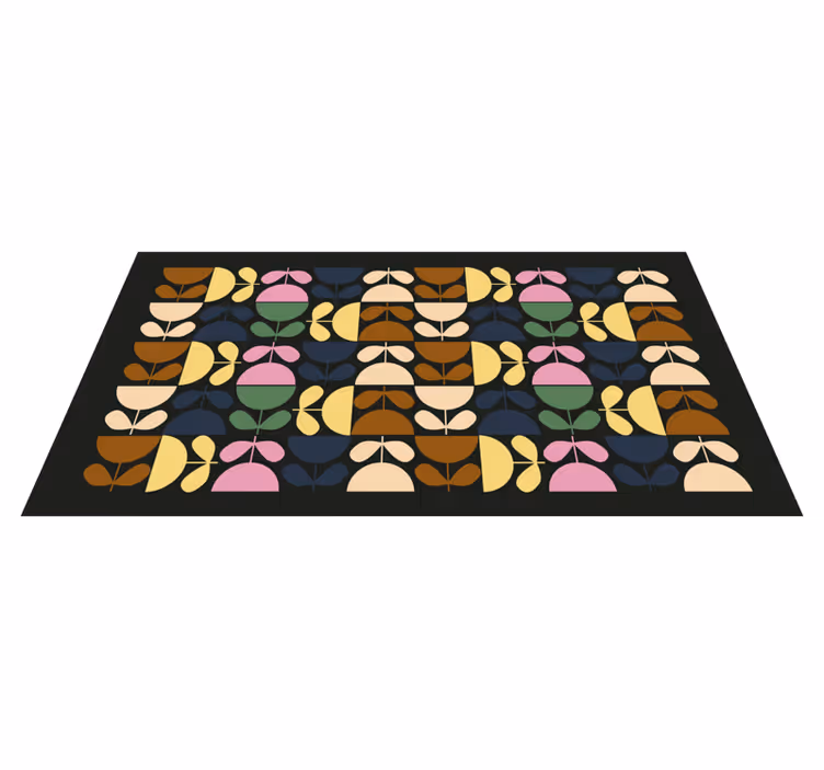 ビニール タイル カーペット 鮮やかな葉のモチーフ - TENSTICKERS