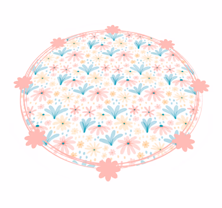 花と植物の壁画 優しい花のモチーフ - TENSTICKERS