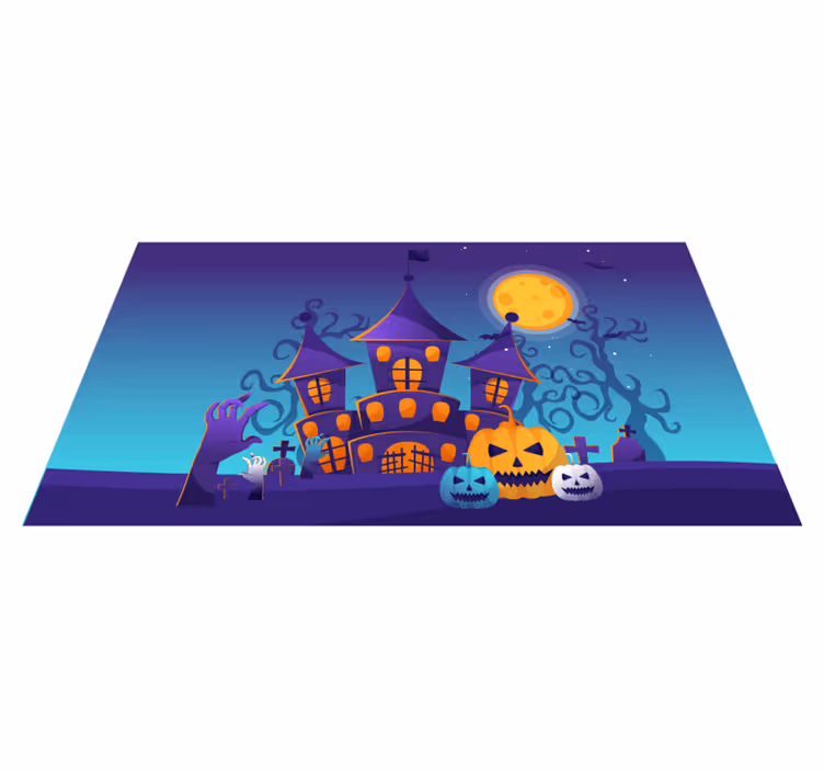 ハロウイン壁画 幽霊の出る城のシーン - TENSTICKERS