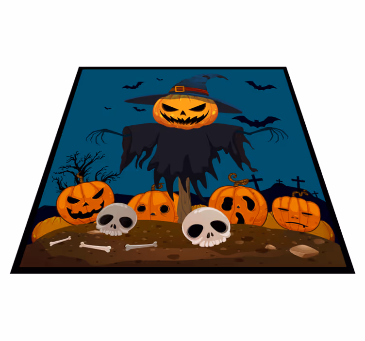 ハロウイン壁画不気味なカボチャのシーン - TENSTICKERS