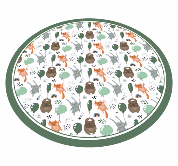 子供 ビニールマット あそび心満載の動物バルーン - TENSTICKERS
