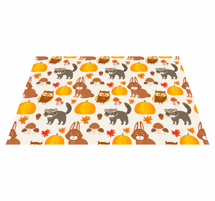 保育園 ビニールマット 秋の動物キャラクター - TENSTICKERS