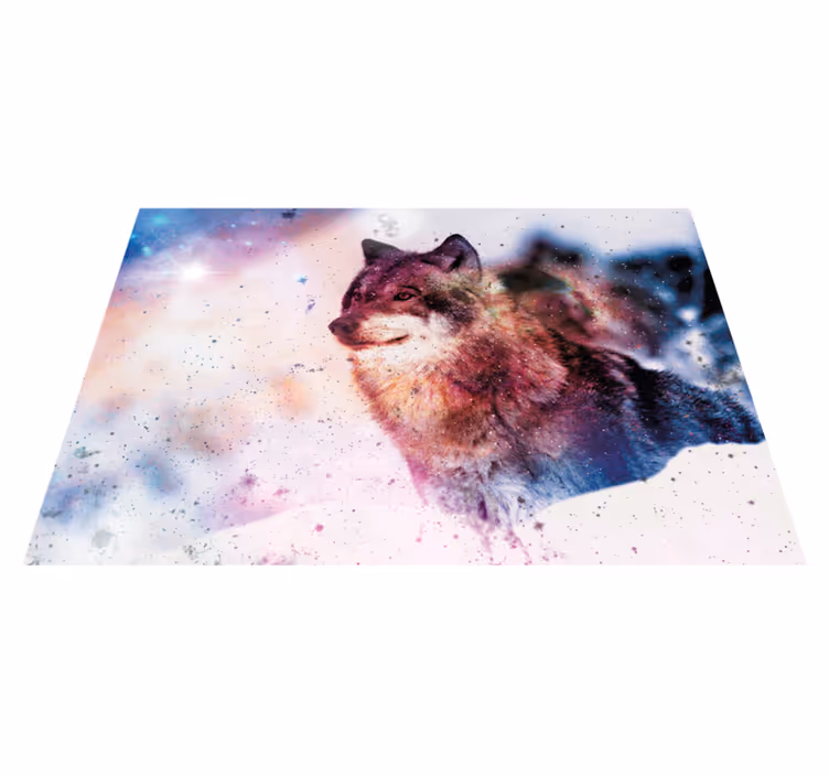 動物 ビニールマット 宇宙の狼の画像 - TENSTICKERS