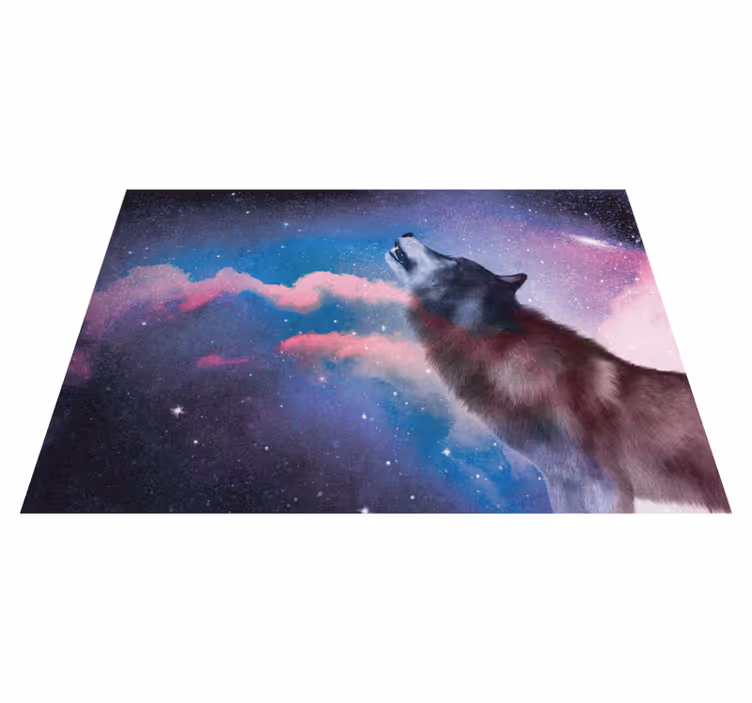 動物 ビニールマット 宇宙のオオカミの遠吠え - TENSTICKERS