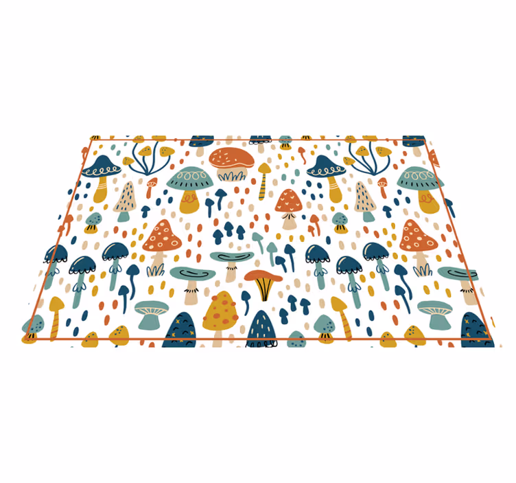 子供 ビニールマット カラフルきのこテーマ - TENSTICKERS