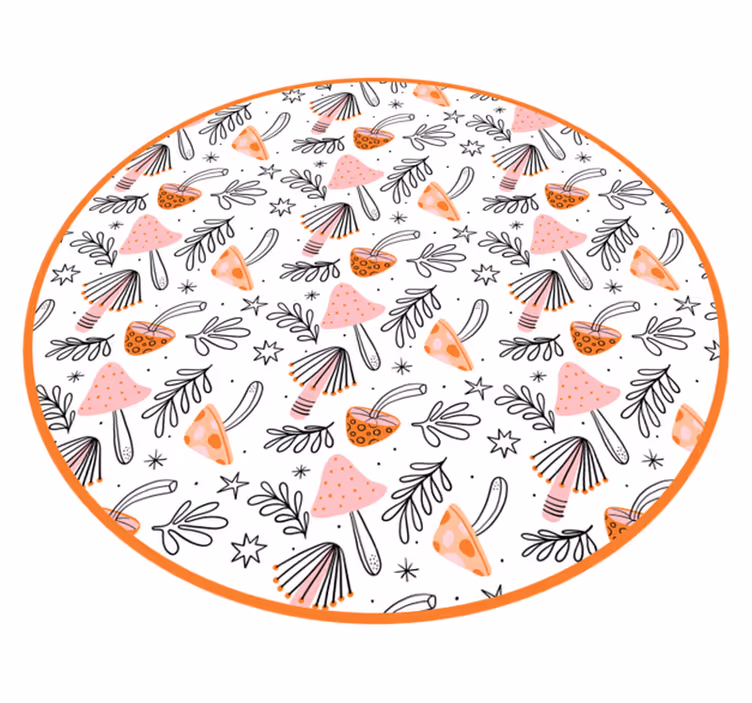 花と植物の壁画北欧のきのこモチーフ - TENSTICKERS