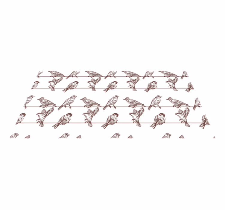 動物 ビニールマット 鳥がワイヤーに止まる - TENSTICKERS