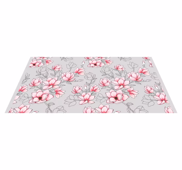 花と植物の壁画ピンクの花柄 - TENSTICKERS