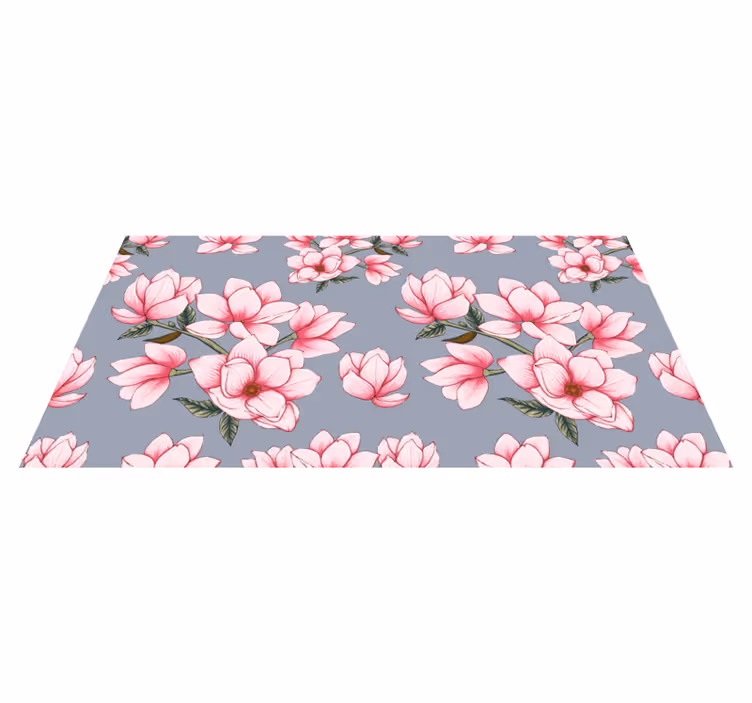リビングルーム ビニールマット 繊細な花々 - TENSTICKERS