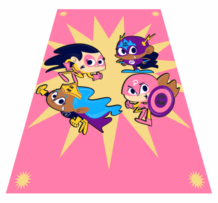 子供 ビニールマット カラフルなスーパーヒーローキャラクター - TENSTICKERS