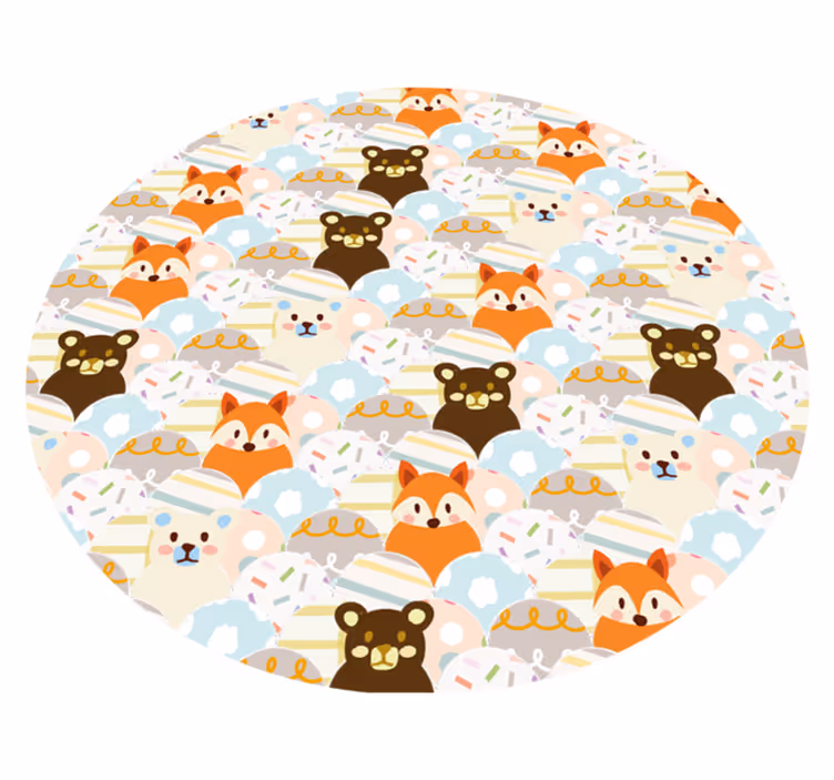 保育園 ビニールマット 愛らしい動物柄 - TENSTICKERS