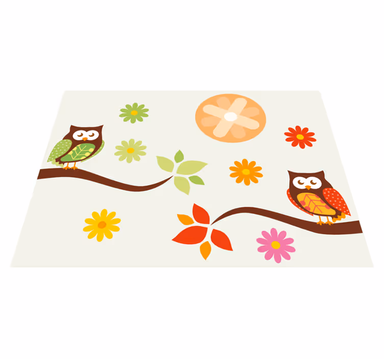 壁画 モアチルドレン カラフルなナーサリーのフクロウ - TENSTICKERS